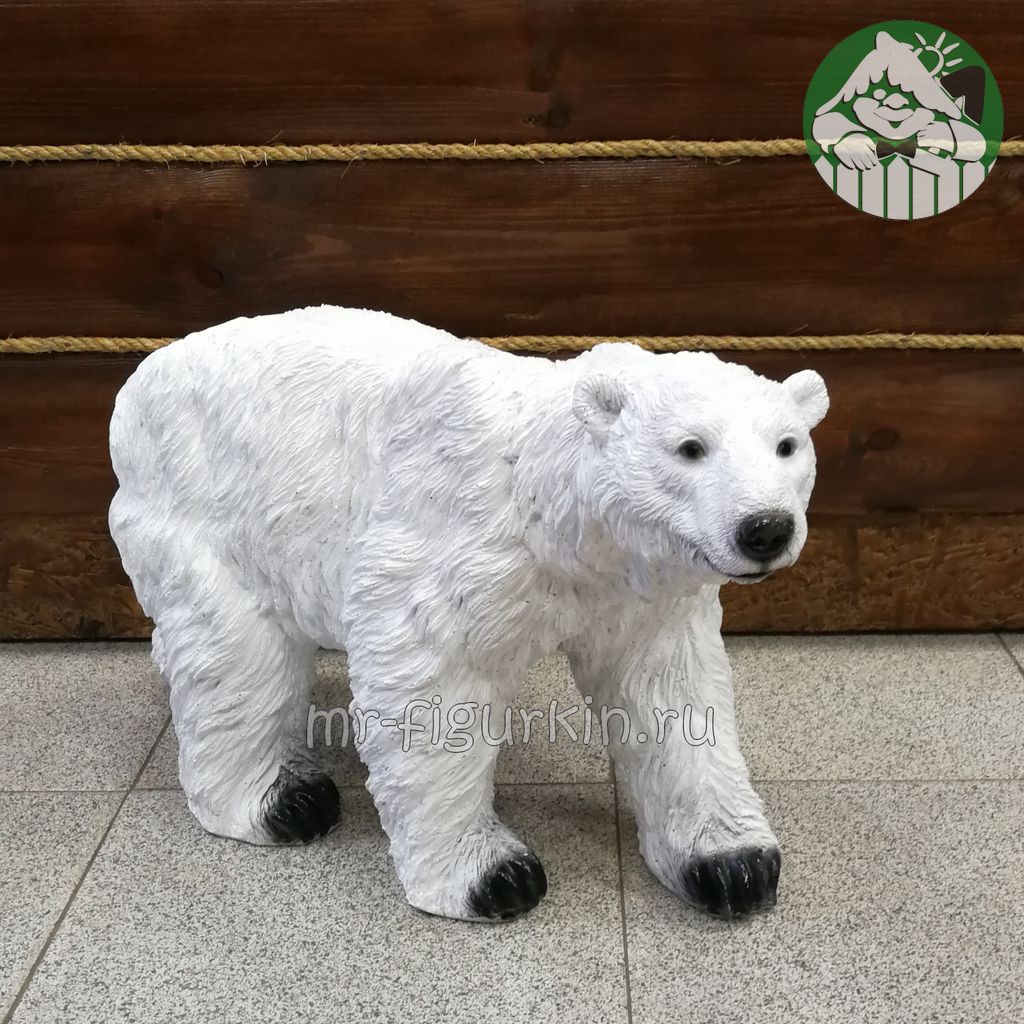 Садовая фигура Медведь белый H-34 см