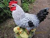 Садовая фигура Курица с цыплятами (белая, серая) H-30 см
